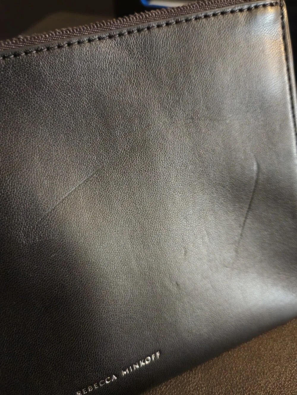 Rebecca Minkoff Black Vegan Leather Zip-top Wristlet